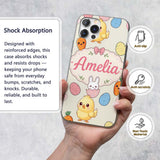 Cute Easter Bunny Chick Eggs Carrot Cute Seamless Custom Name Protective Phone Case Mobile Cover Durable Everyday Smartphone Shock Resistant