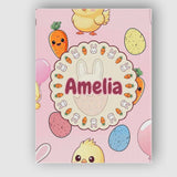 Personalised Name Cute Easter Bunny Chick Custom  Unique Gift Idea Elegant Feature Canvas Wall Art Print Decor Picture Ready to Hang