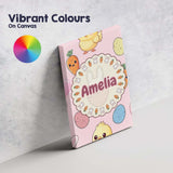 Personalised Name Cute Easter Bunny Chick Custom  Unique Gift Idea Elegant Feature Canvas Wall Art Print Decor Picture Ready to Hang