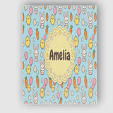 Personalised Name Cute Easter Bunny Chick Custom  Unique Gift Idea Elegant Feature Canvas Wall Art Print Decor Picture Ready to Hang