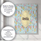 Personalised Name Cute Easter Bunny Chick Custom  Unique Gift Idea Elegant Feature Canvas Wall Art Print Decor Picture Ready to Hang