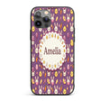 Cute Easter Bunny Chick Carrots Eggs Polka Dot Custom Name Protective Phone Case Mobile Cover Durable Everyday Smartphone Shock Resistant