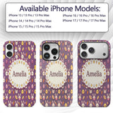 Cute Easter Bunny Chick Carrots Eggs Polka Dot Custom Name Protective Phone Case Mobile Cover Durable Everyday Smartphone Shock Resistant
