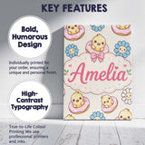 Personalised Name Cute Baby Chick Donut Custom  Modern Room Accent Elegant Feature Canvas Wall Art Print Decor Picture Ready to Hang