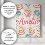 Personalised Name Cute Baby Chick Donut Custom  Modern Room Accent Elegant Feature Canvas Wall Art Print Decor Picture Ready to Hang