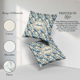 Custom Name Blue Jay Bird Branch with Berries Botanical Seamless Square Filled Cushion Throw Pillow Sofa Bed Home Decor Zip Washable UK Made