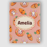 Personalised Name Cute Easter Bunny Carrot Custom  Unique Gift Idea Elegant Feature Canvas Wall Art Print Decor Picture Ready to Hang