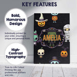 Personalised Name Cute Halloween Characters Custom  Bespoke Interior Contemporary Canvas Wall Art Print Decor Picture Ready to Hang