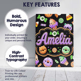 Personalised Name Cute Halloween Candy Custom  Modern Room Accent Elegant Feature Canvas Wall Art Print Decor Picture Ready to Hang