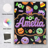 Personalised Name Cute Halloween Candy Custom  Modern Room Accent Elegant Feature Canvas Wall Art Print Decor Picture Ready to Hang