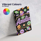 Personalised Name Cute Halloween Candy Custom  Modern Room Accent Elegant Feature Canvas Wall Art Print Decor Picture Ready to Hang