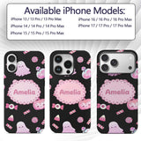 Cute Pastel Goth Bunny Ghost Decorative Design Custom Name Protective Phone Case Mobile Cover Durable Everyday Smartphone Shock Resistant