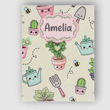 Personalised Name Cute Kawaii Garden Tools Custom  Unique Gift Idea Elegant Feature Canvas Wall Art Print Decor Picture Ready to Hang