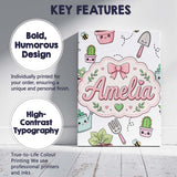 Personalised Name Cute Kawaii Garden Tools Custom  Unique Gift Idea Elegant Feature Canvas Wall Art Print Decor Picture Ready to Hang