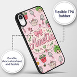 Cute Kawaii Garden Tools Plants Bees Seamless Custom Name Protective Phone Case Mobile Cover Durable Everyday Smartphone Shock Resistant