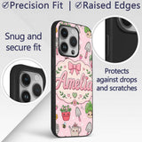 Cute Kawaii Garden Tools Plants Bees Seamless Custom Name Protective Phone Case Mobile Cover Durable Everyday Smartphone Shock Resistant