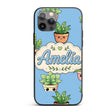 Cute Kawaii Cute Plant Pots Leaves Printed Design Custom Name Protective Phone Case Mobile Cover Durable Everyday Smartphone Shock Resistant