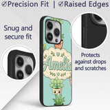 Cute Kawaii Smiling Plant Pots Leaves Seamless Custom Name Protective Phone Case Mobile Cover Durable Everyday Smartphone Shock Resistant