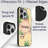Cute Kawaii Smiling Plant Pots Leaves Seamless Custom Name Protective Phone Case Mobile Cover Durable Everyday Smartphone Shock Resistant