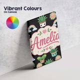 Personalised Name Cute Kawaii Rainbow Sun Custom  Unique Gift Idea Elegant Feature Canvas Wall Art Print Decor Picture Ready to Hang