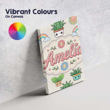 Personalised Name Cute Kawaii Rainbow Sun Custom  Unique Gift Idea Elegant Feature Canvas Wall Art Print Decor Picture Ready to Hang
