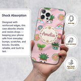 Cute Kawaii Rainbow Sun Flowers Printed Design Custom Name Protective Phone Case Mobile Cover Durable Everyday Smartphone Shock Resistant