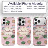 Cute Kawaii Rainbow Sun Flowers Printed Design Custom Name Protective Phone Case Mobile Cover Durable Everyday Smartphone Shock Resistant