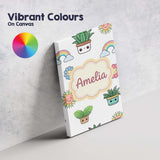 Personalised Name Cute Kawaii Rainbow Sun Custom  Unique Gift Idea Elegant Feature Canvas Wall Art Print Decor Picture Ready to Hang