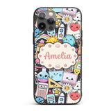 Cute Kawaii School Supplies Science Art Cute Custom Name Protective Phone Case Mobile Cover Durable Everyday Smartphone Shock Resistant