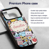 Cute Kawaii School Supplies Science Art Cute Custom Name Protective Phone Case Mobile Cover Durable Everyday Smartphone Shock Resistant