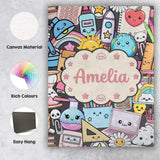 Personalised Name Cute Kawaii School Custom Premium Decorative Design Modern Room Accent Canvas Wall Art Print Decor Picture Ready to Hang