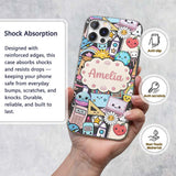 Cute Kawaii School Supplies Science Art Cute Custom Name Protective Phone Case Mobile Cover Durable Everyday Smartphone Shock Resistant