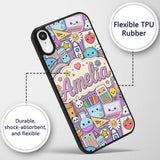 Cute Kawaii School Supplies Science Art Cute Custom Name Protective Phone Case Mobile Cover Durable Everyday Smartphone Shock Resistant