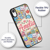 Cute Kawaii School Supplies Science Art Cute Custom Name Protective Phone Case Mobile Cover Durable Everyday Smartphone Shock Resistant
