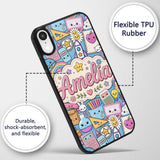 Cute Kawaii School Supplies Science Art Cute Custom Name Protective Phone Case Mobile Cover Durable Everyday Smartphone Shock Resistant