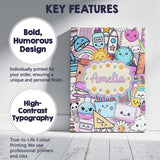 Personalised Name Cute Kawaii School Custom Premium Decorative Design Modern Room Accent Canvas Wall Art Print Decor Picture Ready to Hang