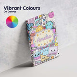 Personalised Name Cute Kawaii School Custom Premium Decorative Design Modern Room Accent Canvas Wall Art Print Decor Picture Ready to Hang