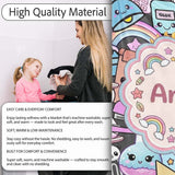 Cute Kawaii School Supplies Rainbow Sun Globe Notebook Pattern Grey  Personalised Custom Name Super Soft Fleece Blanket Bed Sofa Throw