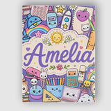 Personalised Name Cute Kawaii School Custom Premium Decorative Design Modern Room Accent Canvas Wall Art Print Decor Picture Ready to Hang