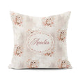 Custom Name Cute Owl Floral Pastel Nursery Seamless Pattern for Square Filled Cushion Throw Pillow Sofa Bed Home Decor Zip Washable UK Made