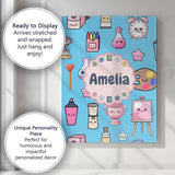 Personalised Name Cute Kawaii Graduate Boy Custom  Unique Gift Idea Elegant Feature Canvas Wall Art Print Decor Picture Ready to Hang