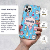 Cute Kawaii Graduate Boy Science Art Supplies Custom Name Protective Phone Case Mobile Cover Durable Everyday Smartphone Shock Resistant
