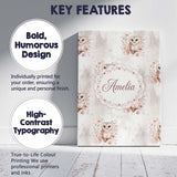 Personalised Name Cute Owl Floral Pastel Nursery Seamless Pattern Custom  Bespoke Canvas Wall Art Print Decor Picture Ready to Hang