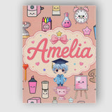 Personalised Name Cute Kawaii Graduate Boy Custom  Unique Gift Idea Elegant Feature Canvas Wall Art Print Decor Picture Ready to Hang
