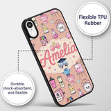 Cute Kawaii Graduate Boy Science Art Supplies Custom Name Protective Phone Case Mobile Cover Durable Everyday Smartphone Shock Resistant