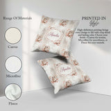 Custom Name Cute Owl Floral Pastel Nursery Seamless Pattern for Square Filled Cushion Throw Pillow Sofa Bed Home Decor Zip Washable UK Made