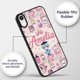 Cute Kawaii Graduate Boy Science Art Supplies Custom Name Protective Phone Case Mobile Cover Durable Everyday Smartphone Shock Resistant