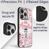 Cute Kawaii Graduate Boy Science Art Supplies Custom Name Protective Phone Case Mobile Cover Durable Everyday Smartphone Shock Resistant