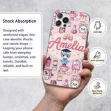 Cute Kawaii Graduate Boy Science Art Supplies Custom Name Protective Phone Case Mobile Cover Durable Everyday Smartphone Shock Resistant