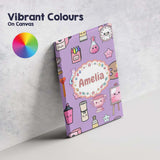 Personalised Name Cute Kawaii Graduation Custom  Unique Gift Idea Elegant Feature Canvas Wall Art Print Decor Picture Ready to Hang